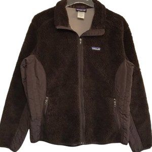 Patagonia Dark Walnut Brown Retro X Deep Pile Teddy Fleece Zip Up Jacket Sweater